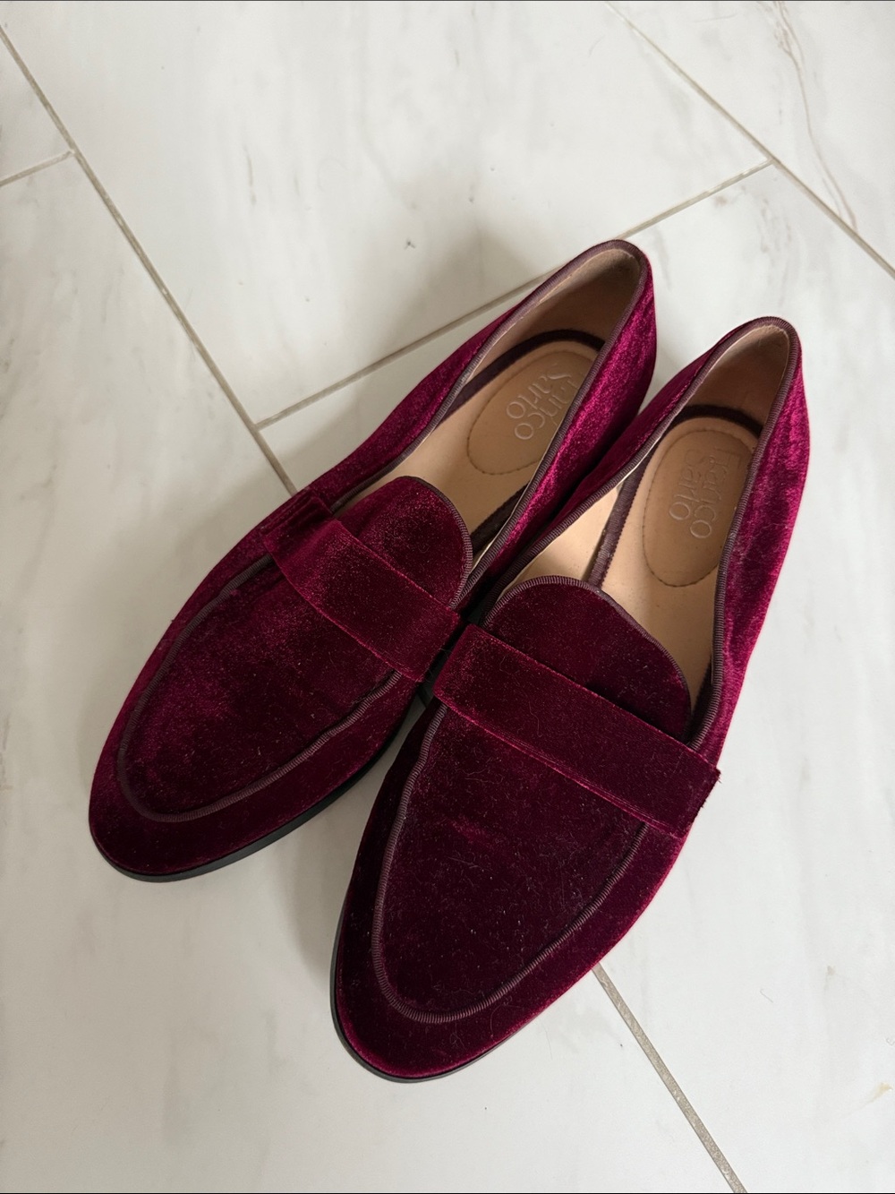 Burgundy Velvet Penny Loafers - women’s Dress Shoes